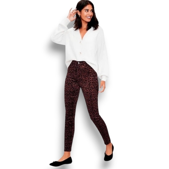 LOFT Animal Print Corduroy Skinny Pants w/ Stretch - Picture 2 of 16